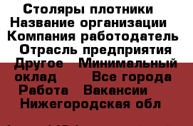 Столяры-плотники › Название организации ­ Компания-работодатель › Отрасль предприятия ­ Другое › Минимальный оклад ­ 1 - Все города Работа » Вакансии   . Нижегородская обл.